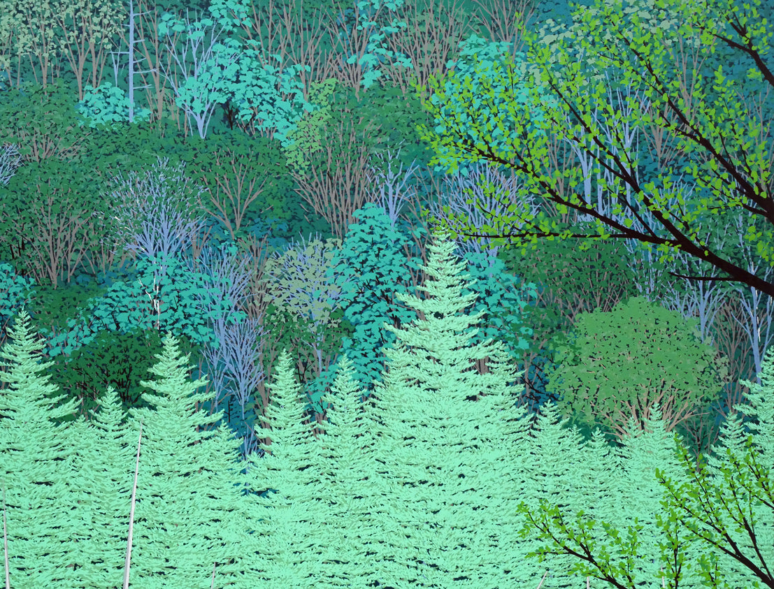 小暮真望「静翠(長野県 上高地 田代池)」シルクスクリーン版画・30号 拡大画像2