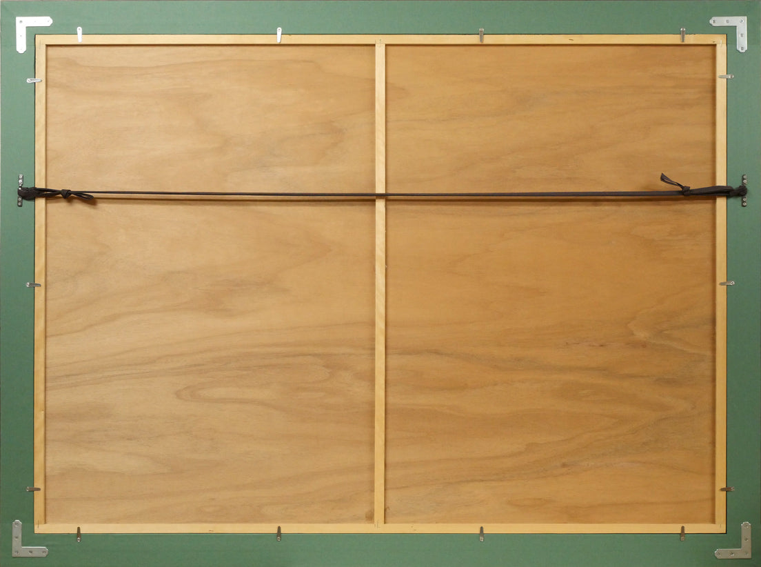 小暮真望「静翠(長野県 上高地 田代池)」シルクスクリーン版画・30号 額縁裏側画像