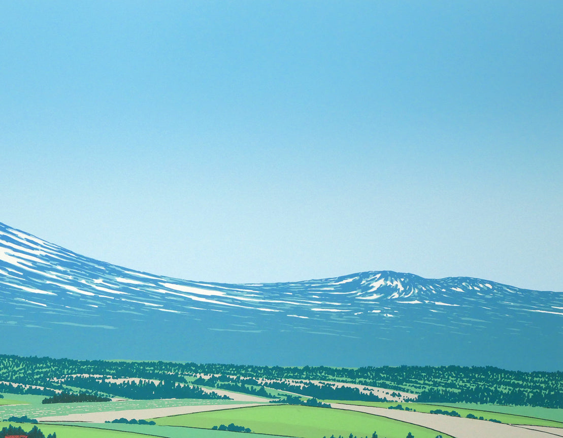 小暮真望「遙望大雪連峰」シルクスクリーン版画・12号 拡大画像3