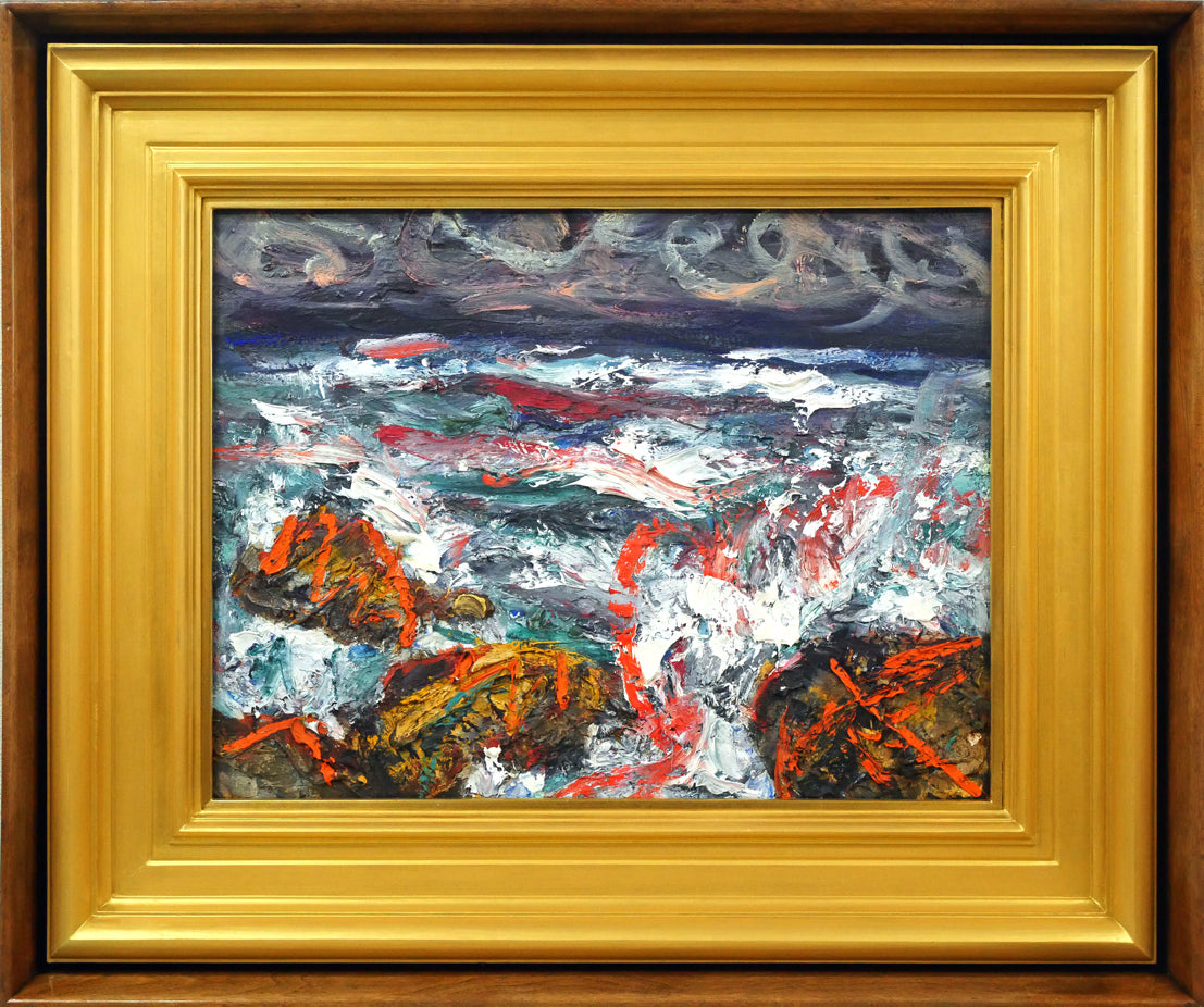 小泉清「波(海)」油絵・P10号