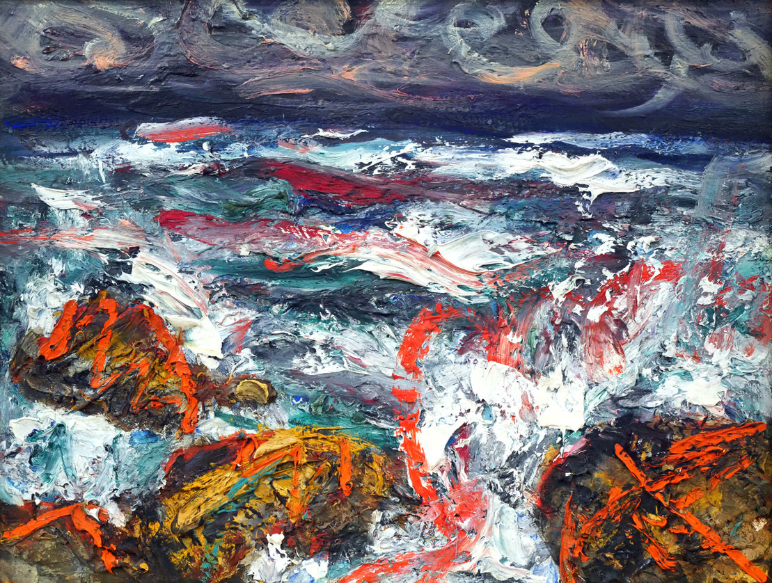 小泉清「波(海)」油絵・P10号 作品全体画像