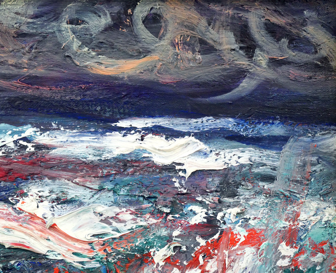 小泉清「波(海)」油絵・P10号 拡大画像2