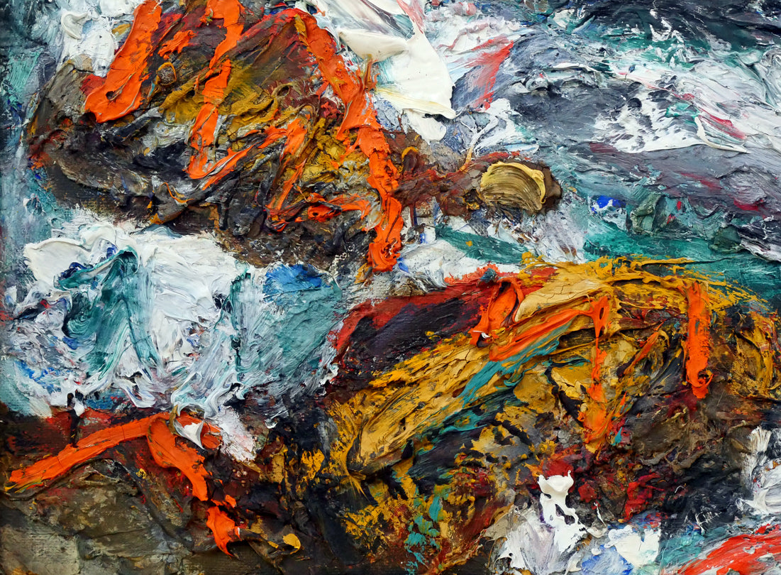 小泉清「波(海)」油絵・P10号 拡大画像3