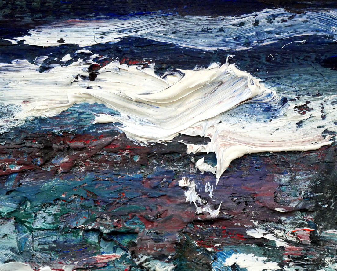 小泉清「波(海)」油絵・P10号 拡大画像5