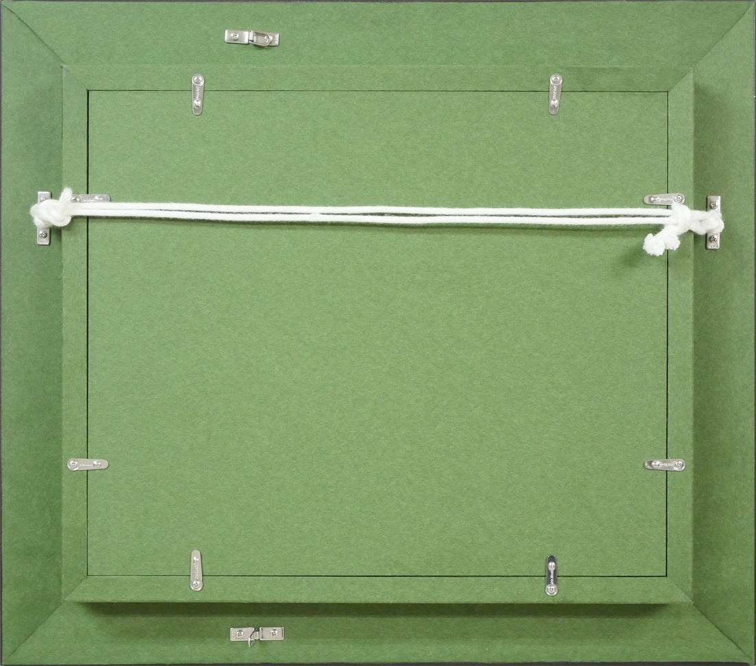 小島真佐吉「芦ノ湖遠望(乙女峠ヨリ)」油絵・F3号 額縁裏側画像