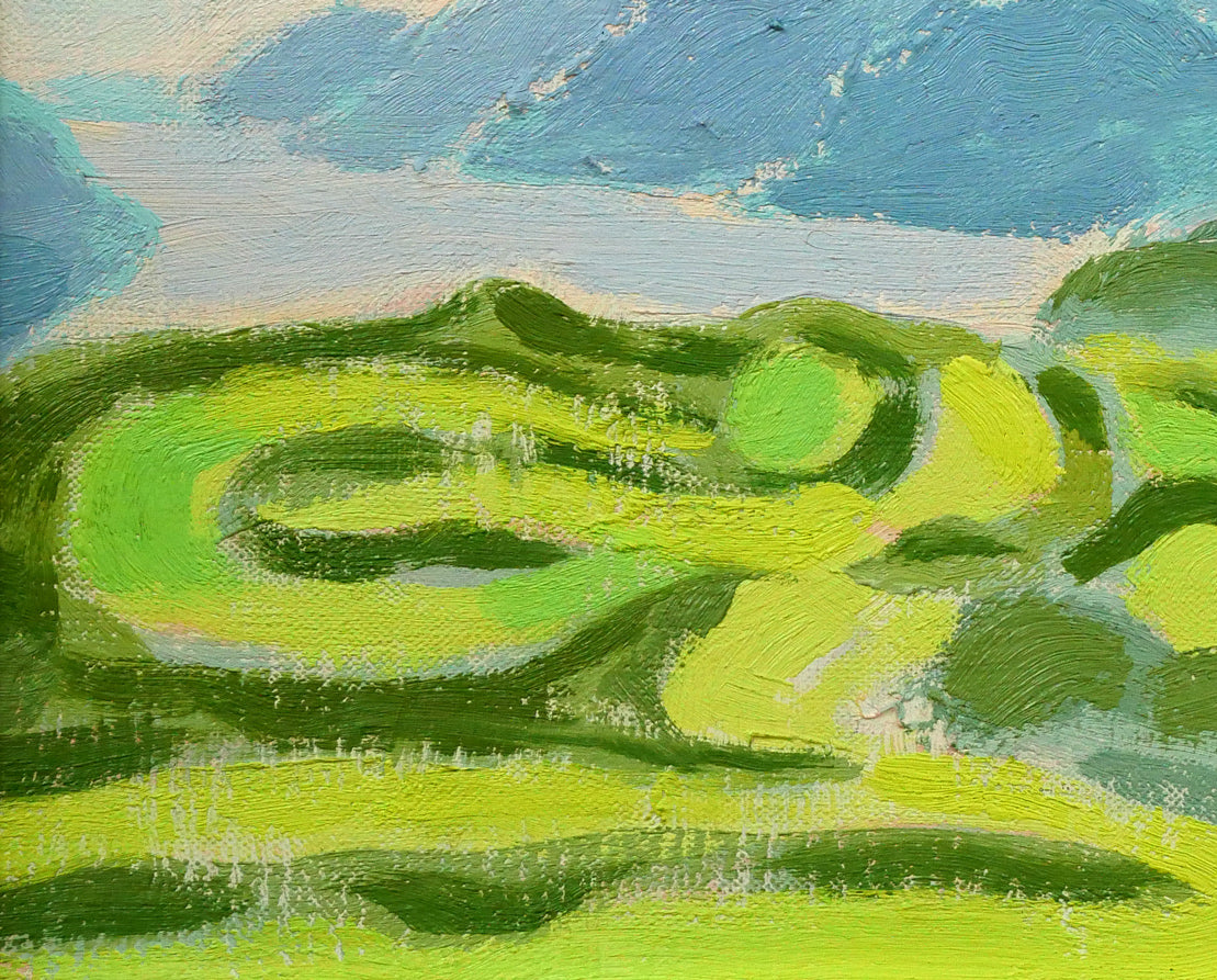 小島真佐吉「芦ノ湖遠望(乙女峠ヨリ)」油絵・F3号 拡大画像3