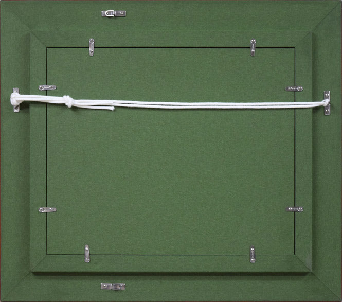 小島真佐吉「二頭の牛」油絵・F3号 額縁裏側画像