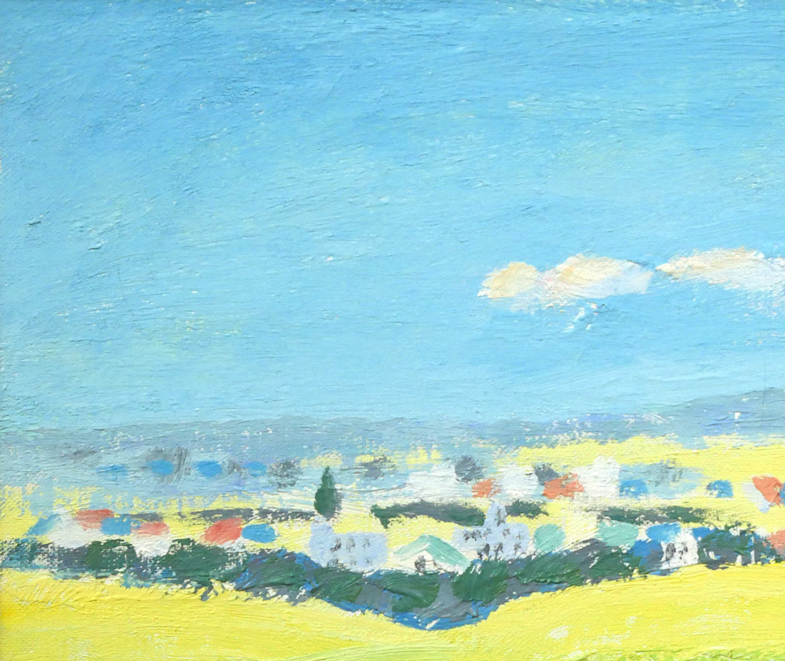 小島真佐吉「月寒羊ケ丘(札幌)」油絵・F6号 拡大画像1