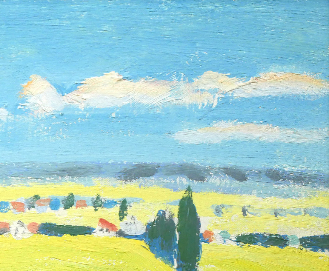 小島真佐吉「月寒羊ケ丘(札幌)」油絵・F6号 拡大画像2