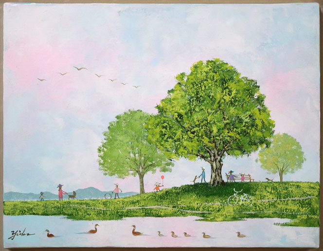 児島裕子「大きな木」油絵・F6号　作品全体拡大画像