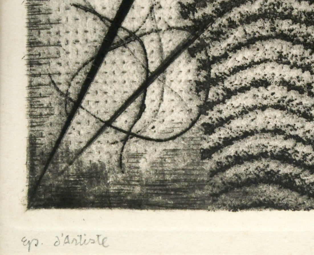 駒井哲郎「海底の祭」メゾチント、ソフトグランド・エッチング(銅版画) 限定番号(ed,Épreuve d'artiste
=作家保存版)