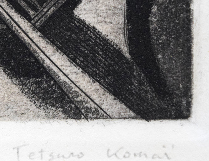 駒井哲郎「芽生え」アクアチント・ビュラン(銅版画) 本人直筆鉛筆サイン拡大画像