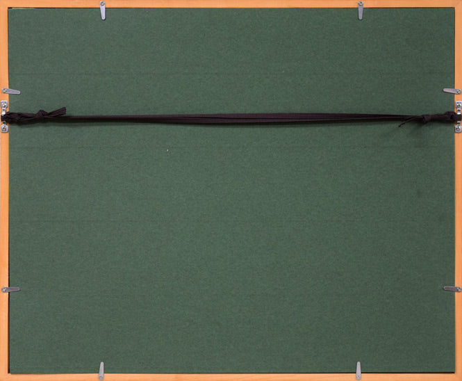 駒井哲郎「芽生え」アクアチント・ビュラン(銅版画) 額縁裏側画像