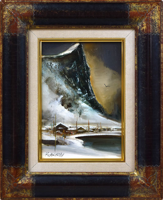 小松明「崖」油絵・SM