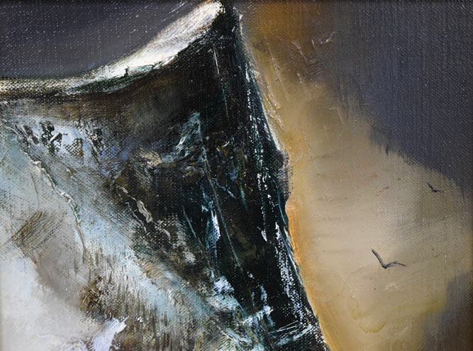 小松明「崖」油絵・SM 拡大画像1