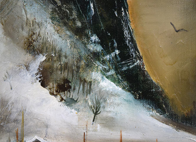 小松明「崖」油絵・SM 拡大画像3