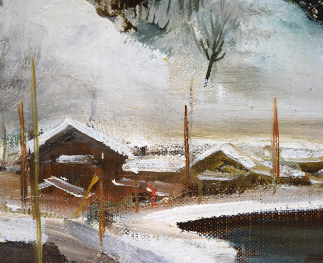 小松明「崖」油絵・SM 拡大画像5