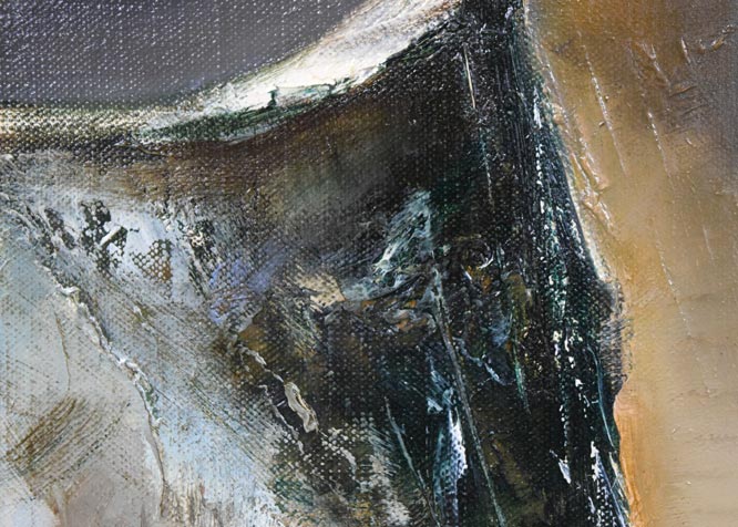 小松明「崖」油絵・SM 拡大画像2