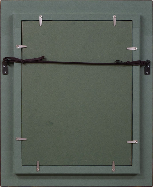 小松明「崖」油絵・SM 額縁裏側画像