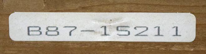 小阪正次「志野茶碗とほうずき」油絵・SM 裏側拡大画像(「一枚の繪」管理番号シール)