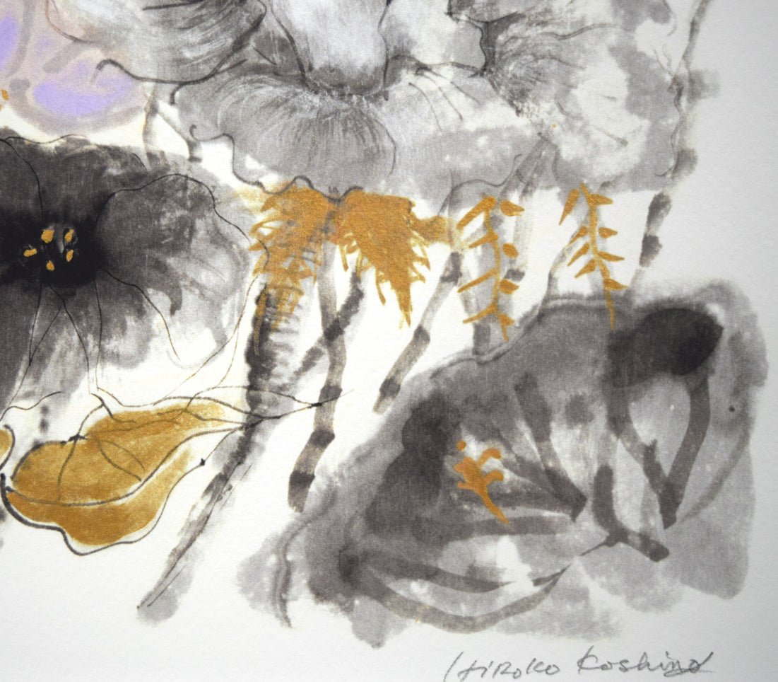 小篠弘子(コシノヒロコ)「花」版画 拡大画像4