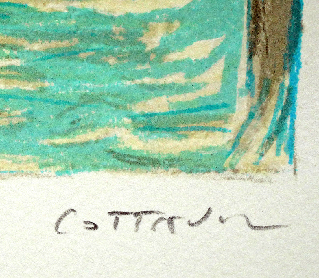 アンドレ コタボ(Andre COTTAVOZ)「ノートルダム大聖堂(パリ)」リトグラフ 本人直筆鉛筆サイン