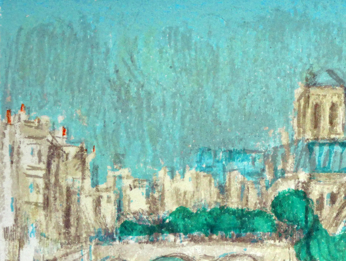 アンドレ コタボ(Andre COTTAVOZ)「ノートルダム大聖堂(パリ)」リトグラフ 拡大画像1