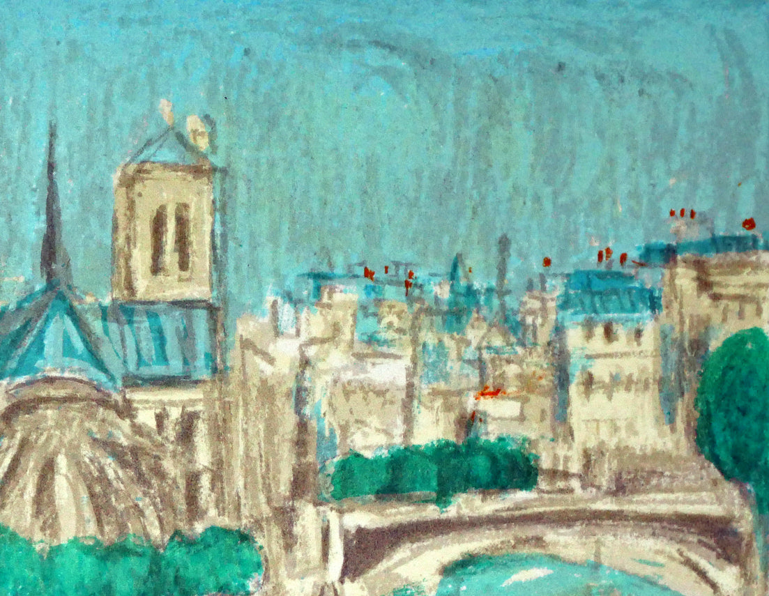 アンドレ コタボ(Andre COTTAVOZ)「ノートルダム大聖堂(パリ)」リトグラフ 拡大画像2