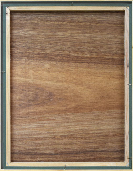 孔柏基(KONG Baiji)「王女」パネルに貼付した紙に油彩・F6号 作品裏側画像