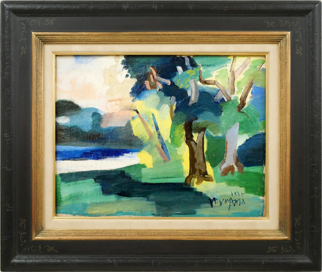 小山昇「風景」油絵・F6号