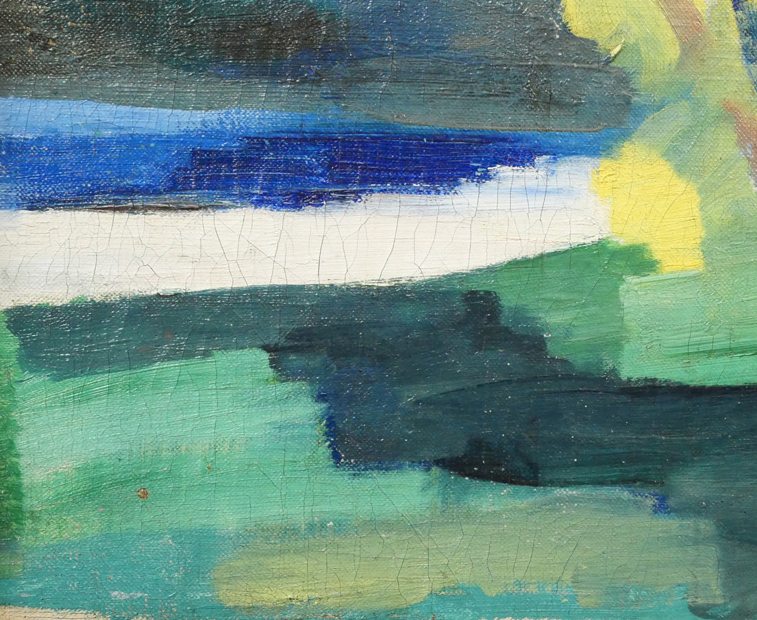 小山昇「風景」油絵・F6号 拡大画像3