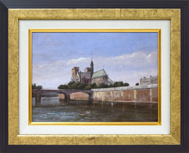 久保博孝「ノートルダム寺院(パリ)」油絵・F4号