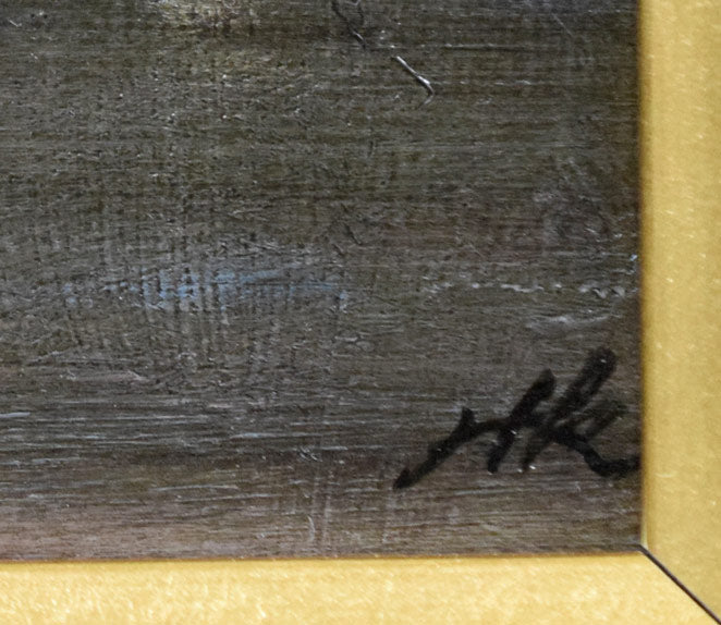 久保博孝「ノートルダム寺院(パリ)」油絵・F4号 サイン拡大画像