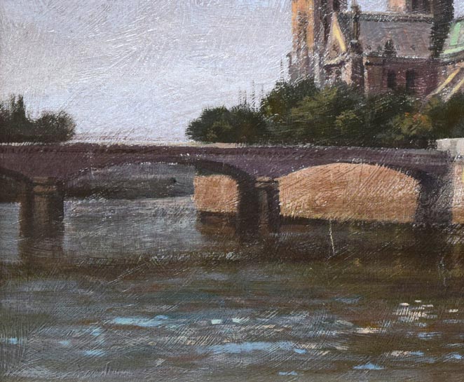 久保博孝「ノートルダム寺院(パリ)」油絵・F4号 拡大画像3