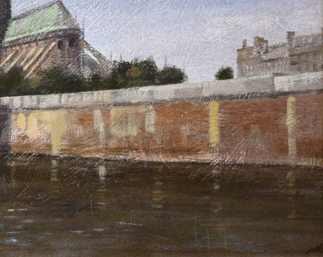 久保博孝「ノートルダム寺院(パリ)」油絵・F4号 拡大画像4