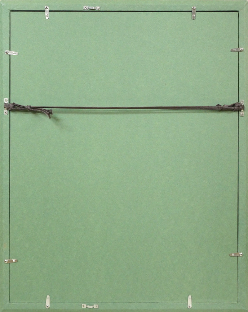 熊谷守一「花と小鳥」シルクスクリーン版画 額縁裏側画像