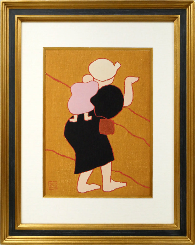 熊谷守一「種まき」木版画