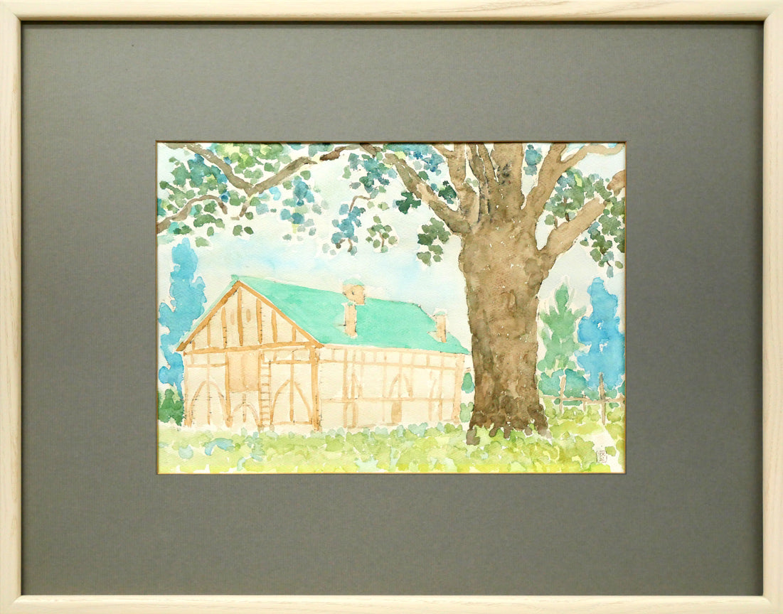 友成晴雄「運河ヴォージュ」油絵・F4号