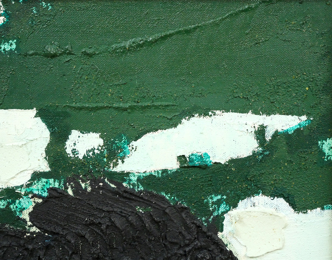 国松登「黒い魚」油絵・F6号 拡大画像2