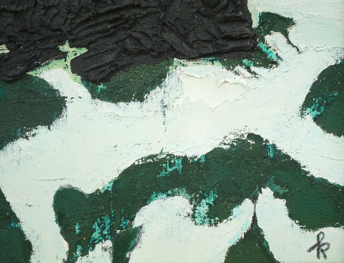 国松登「黒い魚」油絵・F6号 拡大画像4