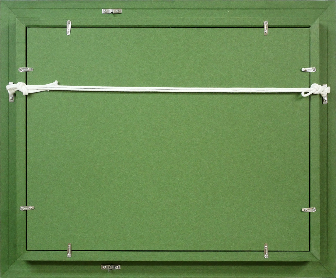 国松登「黒い魚」油絵・F6号 額縁裏側画像