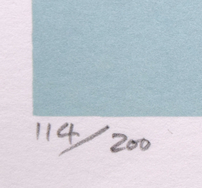 国武久巳「深緑の湖」シルクスクリーン版画 限定番号(ed,114/200)