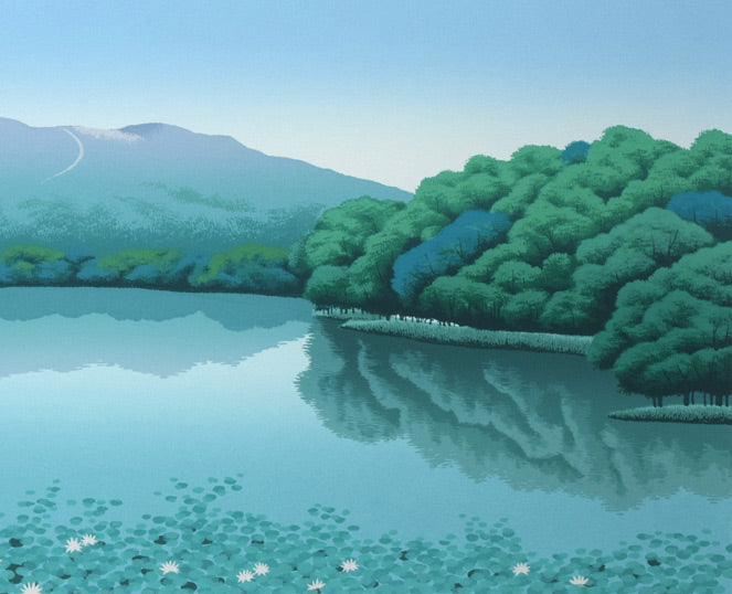 国武久巳「駒ヶ岳と小沼湖」シルクスクリーン版画 拡大画像3