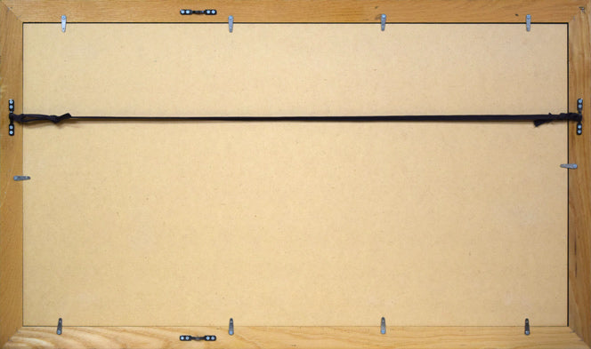 国武久巳「駒ヶ岳と小沼湖」シルクスクリーン版画 額縁裏側画像