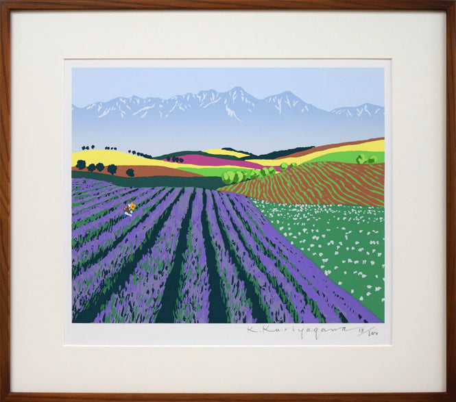 栗谷川健一「ラベンダーの丘」シルクスクリーン版画