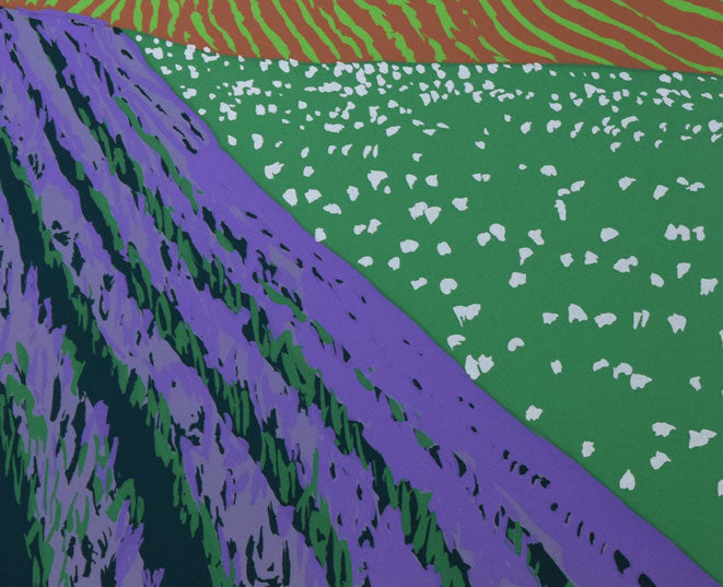 栗谷川健一「ラベンダーの丘」シルクスクリーン版画 拡大画像4