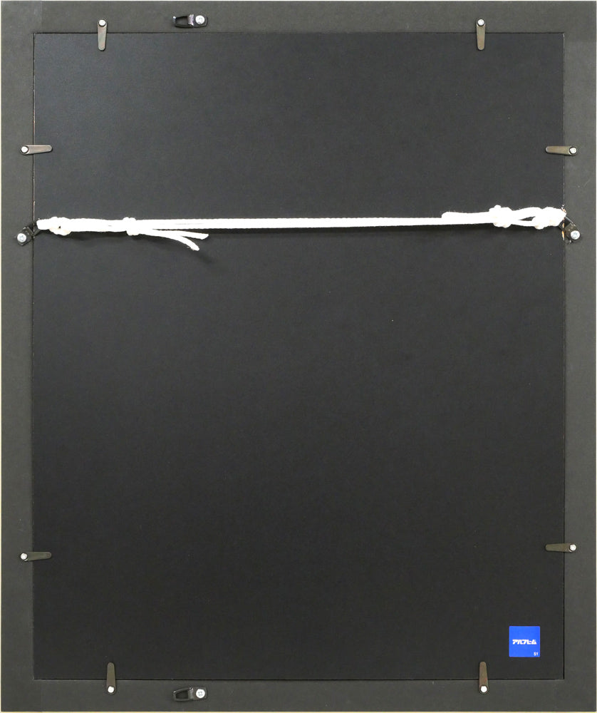 栗谷川健一「アイヌ母子像」水彩画・色紙 額縁裏側画像