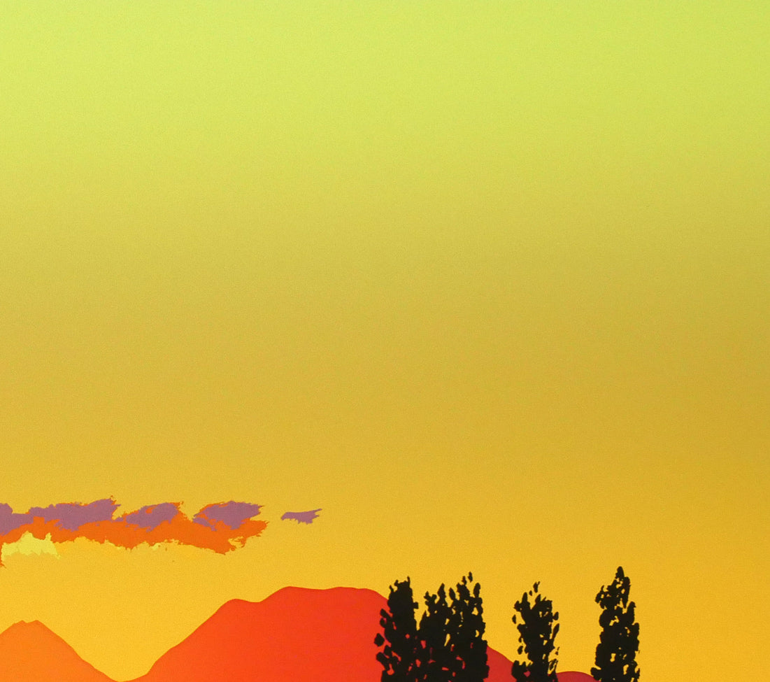 栗谷川健一「暮色明るく(北海道大学構内・手稲山)」シルクスクリーン版画 拡大画像2