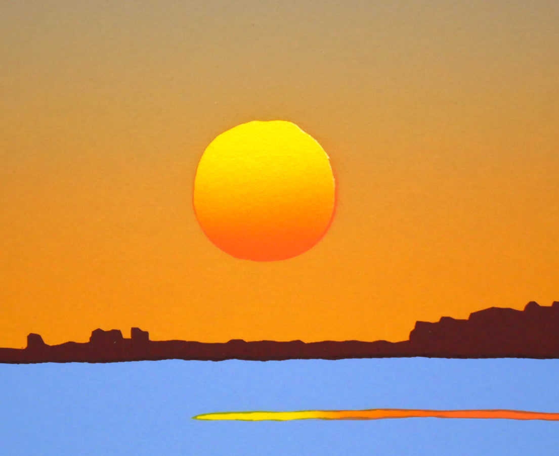 栗谷川健一「白鳥公園(涛沸湖)」シルクスクリーン版画 拡大画像2