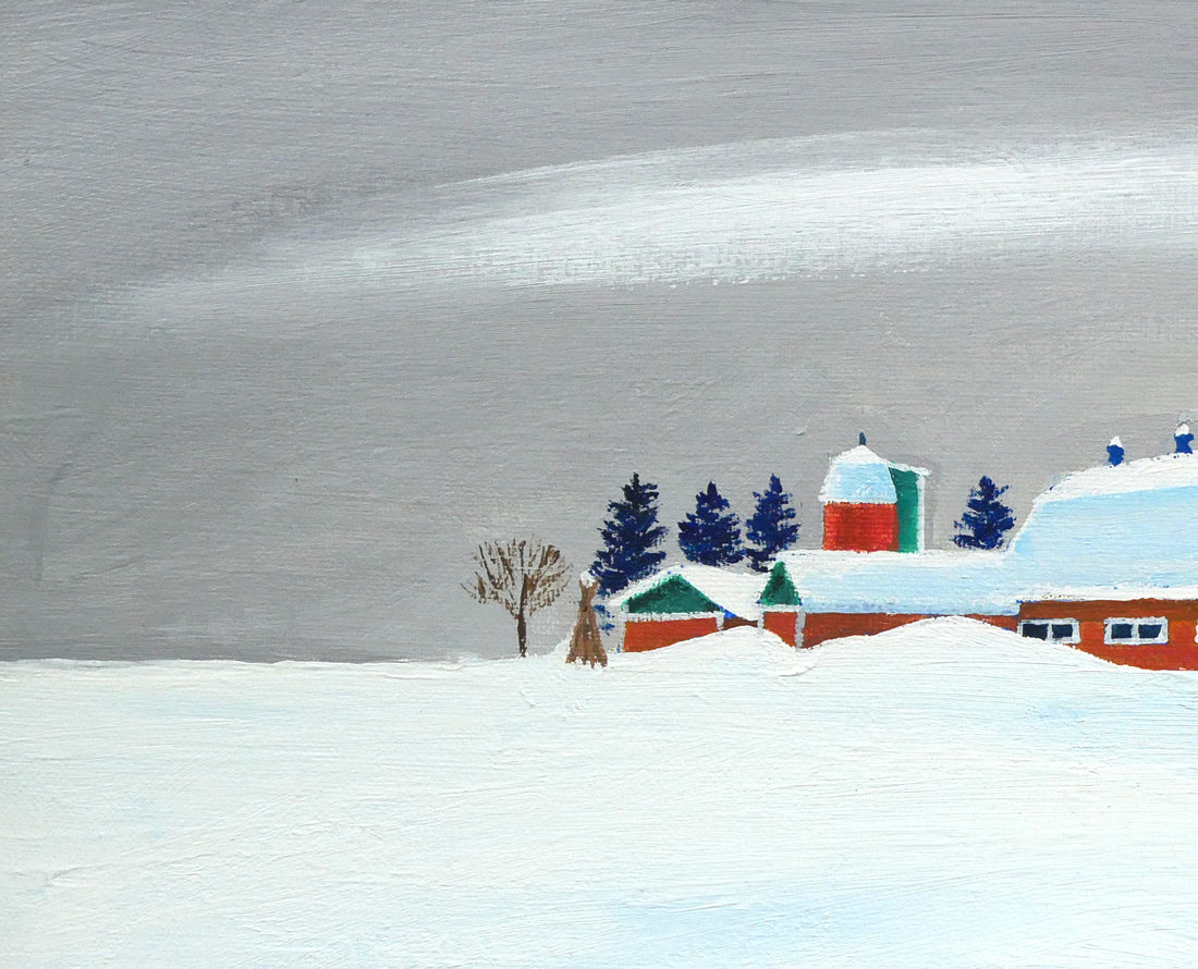 栗谷川健一「鈴の音がゆく(馬橇)」油絵・F6号 拡大画像1